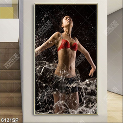 Tranh người đẹp và dòng nước