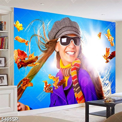 Tranh spa mã số SP5465 cô gái tươi cười rạng rỡ