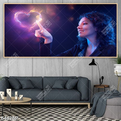 Tranh cô gái chạm vào trái tim