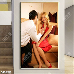 Tranh chàng trai trao nhẫn cho cô gái