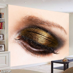 Tranh đôi mắt make up vàng đồng