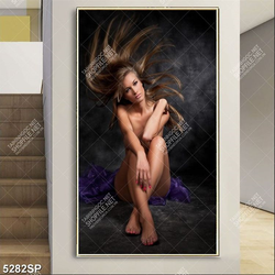 Tranh gương mặt đẹp treo trang trí tường spa