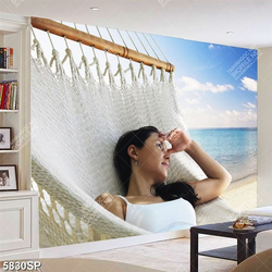 Tranh người đẹp nằm trên võng