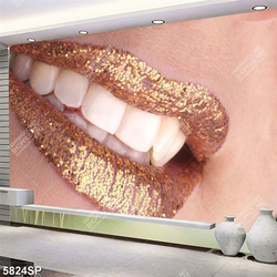 Tranh đôi môi kim tuyến