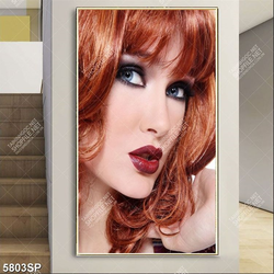 Tranh SP5803 người đẹp tóc cam