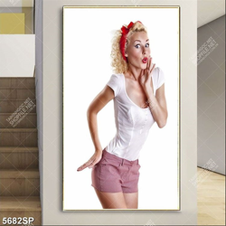 Tranh SP5682 cô gái trẻ xinh đẹp