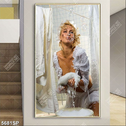 Tranh người đẹp nóng bỏng trong phòng tắm