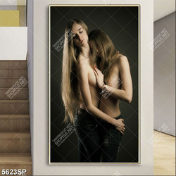 Tranh hai cô gái khỏa thân nghệ thuật SP5623