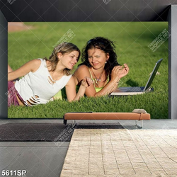 Tranh hai cô gái trẻ nằm trên thảm cỏ