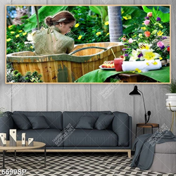 Tranh người đẹp tắm bùn