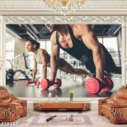 Tranh phong gym tập luyện thể thao 