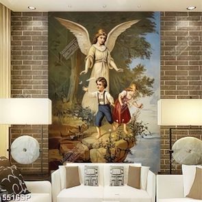 Tranh vẽ em bé nhỏ đi hái hoa