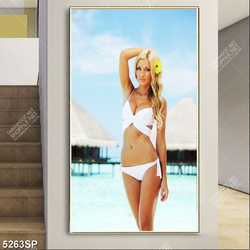 Tranh gương mặt đẹp treo trang trí tường spa