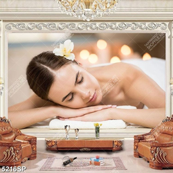 Tranh gương mặt đẹp treo trang trí tường spa