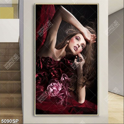 Tranh gương mặt đẹp treo trang trí tường spa