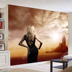 Tranh gương mặt đẹp treo trang trí tường spa