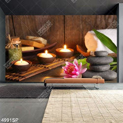 Tranh những ngọn nến và hoa sen