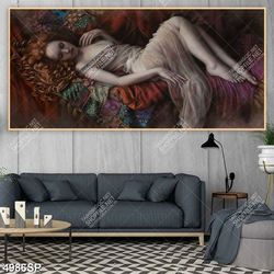 Tranh người đẹp nằm trên ghế