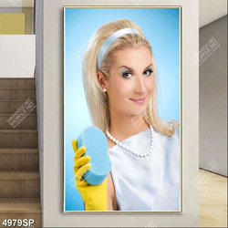 Tranh cô gái trẻ xinh đẹp treo spa