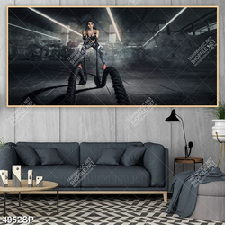 Tranh cô gái tập thể thao