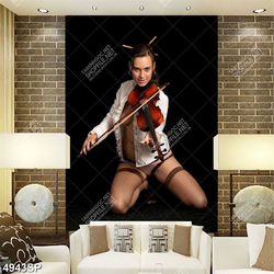 Tranh người mẫu nóng bỏng cầm đàn violon