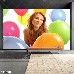 Tranh sắc màu bong bóng