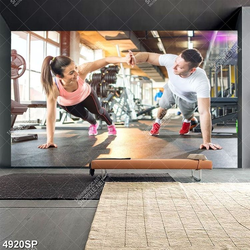 Tranh cặp đôi tập luyện thể thao