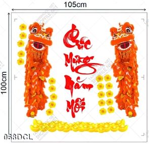 Decal chúc mừng năm mới dán kính đẹp Decal chúc mừng năm mới dán kính đẹp