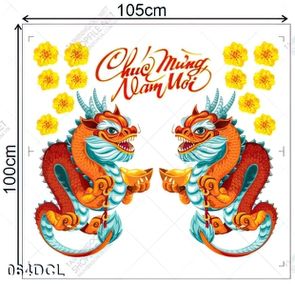 Decal cặp rồng chúc mừng năm mới Decal cặp rồng chúc mừng năm mới