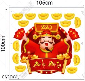 Decal phát lộc phát tài dán kính ngày tết Decal phát lộc phát tài dán kính ngày tết