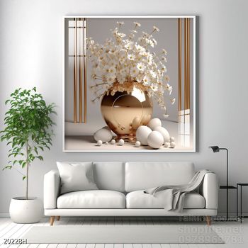 Mẫu tranh bình hoa trang trí tường đẹp tinh tế