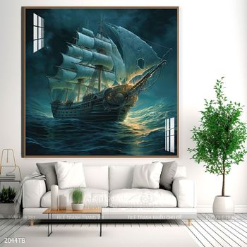 Tranh thuận buồm xuôi gió cánh buồm vàng đẹp nhất