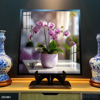 Mẫu tranh bình hoa nghệ thuật decor trang trí tường