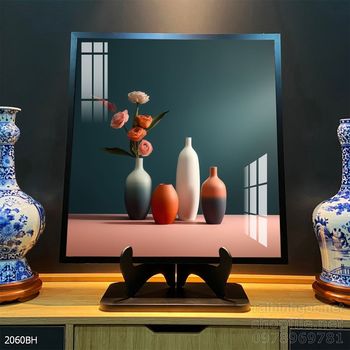 File tranh bình hoa đẹp decor tường nhà trang trí