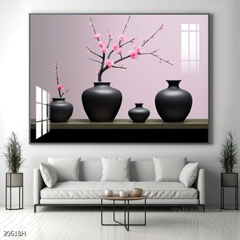 Tranh bình hoa đẹp tinh tế mẫu mới nhất