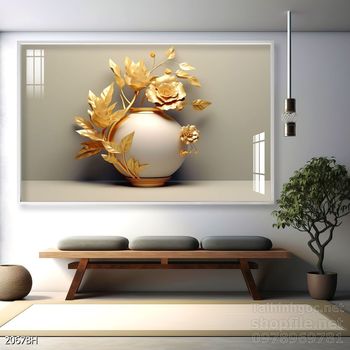 Mẫu tranh bình hoa nghệ thuật decor tường