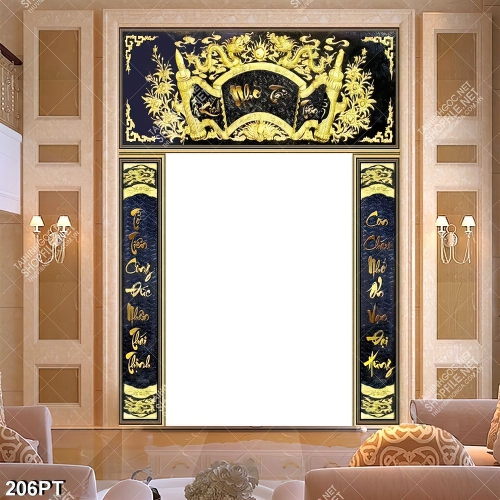 Tranh phòng thờ tổ tiên file gốc