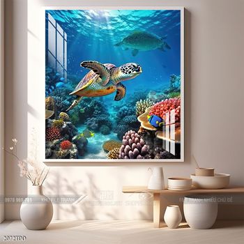 Tranh treo tường cá heo đại dương