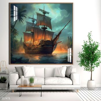 Tranh phong thủy thuận buồm xuôi gió tài lộc đẹp