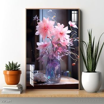 Mẫu tranh bình hoa sang trọng đẹp độc đáo