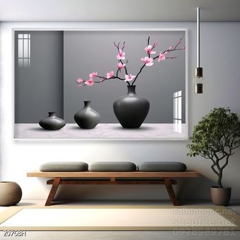 Tranh bình hoa độc đáo trang trí phòng khách