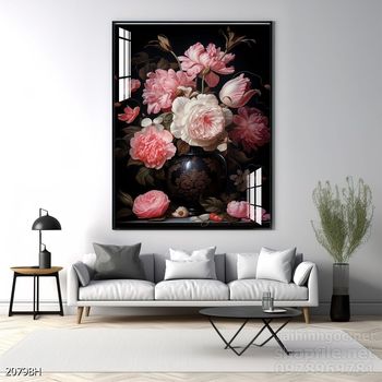 Mẫu tranh bình hoa trang trí tường đẹp tinh tế