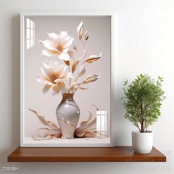Tranh bình hoa đẹp decor trang trí tường