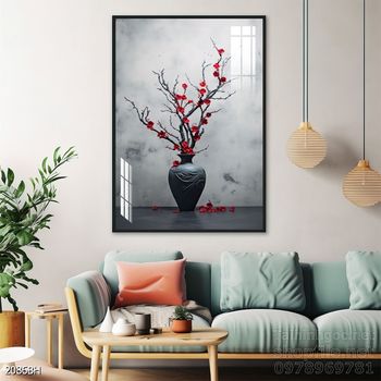 Tranh bình hoa hiện đại treo tường sang trọng ý nghĩa