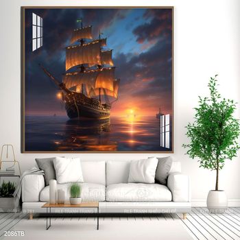 Tranh thuyền buồm và cảnh biển