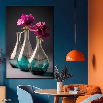 Mẫu tranh bình hoa nghệ thuật decor tường