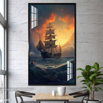 Tranh thuận buồm xuôi gió trang trí tường nhà