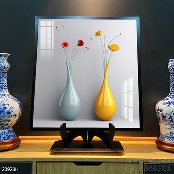 Mẫu tranh bình hoa mới nhất trang trí phòng khách, phòng ăn