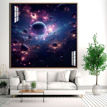 Tranh nghệ thuật phi hành gia treo trang trí tường