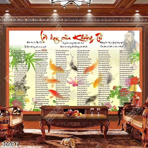 Tranh gắn tường lời dạy của KHỔNG TỬ file gốc